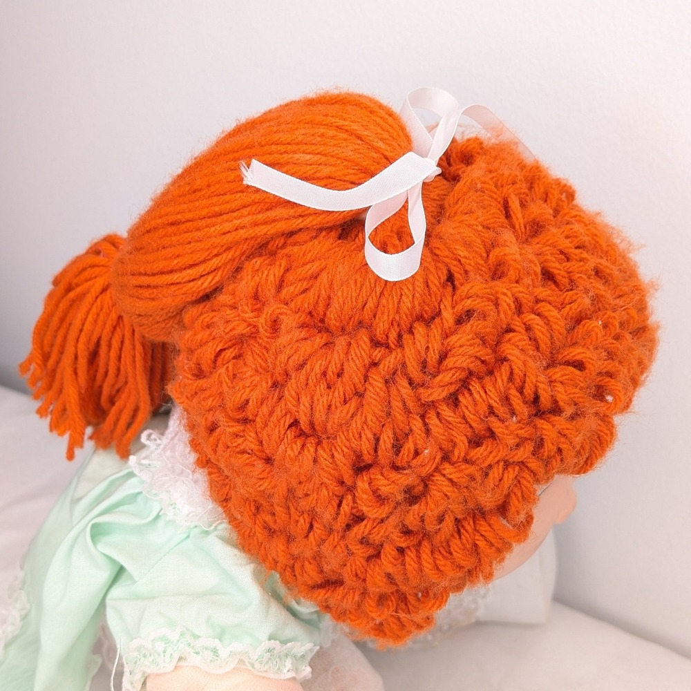 Vintage Cabbage Patch Kids Doll Red Hair Green Eyes Mint Green Dress 1982 - Picture 5 of 16